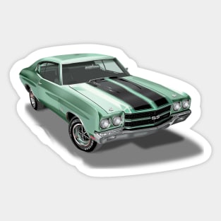 Vintage 1970 Chevrolet Chevelle SS Green Sticker